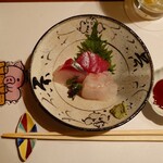 米福 - お造り（マグロ、シマアジ、ヒラメ）