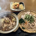 肉汁うどん長嶋屋 - 肉汁うどん大盛りに野菜かき揚げ天を付けて1,130円