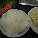 牛もつ鍋 おおいし - ご飯・並(280円込)まあまあ量多かったけどペロッと完食(^.^)〆にはやっぱりチャンポン玉(250円込)