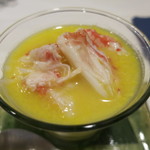 26年6月　宮崎産味来の冷製スープ　昆布森産毛蟹