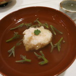 26年6月　知多半島産赤車海老真薯　じゅんさい、青柚子