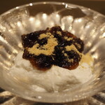 割烹さいお - 豆乳ムース、黒蜜ゼリー