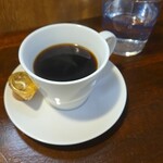 キッチン ブルー グローブ - ホットコーヒーのアップ