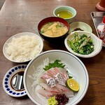 金時食堂 - お造り2種、ぬた、ごはん小、みそ汁