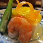 貴馳走坊 あ・うん - コーンの擦り流し豆腐アップ