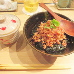 鳥しき - そぼろ丼（鳥スープ）(2014.06)