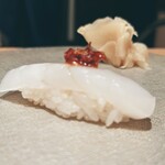 鮨 近藤 - スミイカ　青唐辛子の醤油漬け