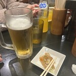 らあめん 万咲 - 生ビールとメンマ