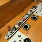 旬庵 - 料理写真:大将も「写真、横から撮らないと全部入らないでしょ(笑)」。