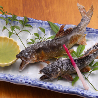 湧き水で卵から育てた岩魚や鮎。オーナー直営養殖場の新鮮な川魚