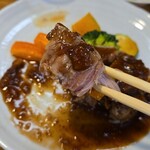 キッチン ブルー グローブ - 南瓜を添えても、なかなか安定しない