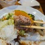 キッチン ブルー グローブ - 南瓜を添えて