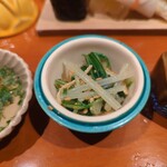 銀座 しのはら - 揚げと水菜のお浸し