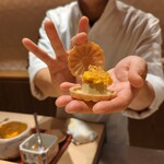 銀座 しのはら - フォアグラ最中