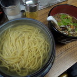 麺や　福座 - 2014年6月21日(土)　期間限定アフタヌーンメニュー(午後1時より) 鴨の釜あげラーメン(大盛)1100円