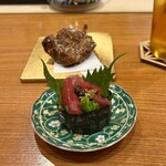 ときずし 山田 - アブラボウズ揚げ・手巻き鮨(宮城県産本鮪)