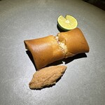 隼 - 冬馨　毛蟹と上海蟹の春巻き　あん肝