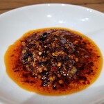 蘭州拉麺店 火焔山 - 追いラー油用。