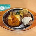 ジョイフル - 料理写真:チェダーチーズハンバーグ&チキン南蛮¥922内　うまい