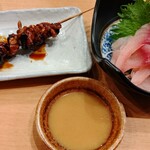 まんまる - アルコールセット（肝と鯉の洗い）