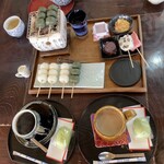 ほうらく堂 ドライブインほうらく - ★★★☆七輪で焼くお団子セット¥1,600 炭火焼コーヒー¥600  カフェオレ¥700