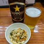 居酒屋 ひょうきん - 瓶ビール(660円)とお通し
