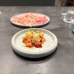 パルコ フィエラ - つぶ貝、あまおう、乳酸発酵キャベツ、自家製陳皮、自家製粒マスタードなど