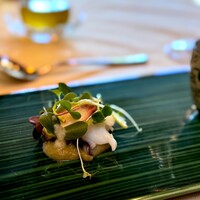 リストランテ カーザ・アルべラータ - そして、春の山菜の苦みあるソース。