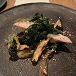 ラピ - 雉の胸肉、ちぢみほうれん草や原木しいたけ