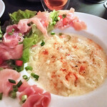 柊山ガーデン - 生ハムをのせたパルミジャーノリゾット