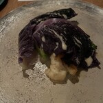 ラピ - 数種類の野菜に、オコゼ出汁と蕗のとうオイル