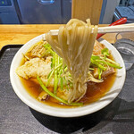超純水採麺 天国屋 - やや平打ち気味の細麺