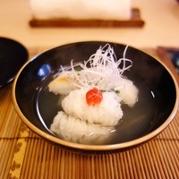山玄茶 - 煮物椀、鱧、冬瓜、焼き餅に生姜を効かせて