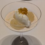 La Vallee d'Or - アールグレイのブランマンジェ　ヨーグルトソルベ　自家製マーマレードと日向夏のマリネ