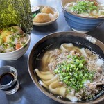 寿し政 - ミニぶっかけ丼肉うどんセット¥1,760