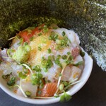 寿し政 - ミニぶっかけ丼肉うどんセット¥1,760