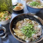 寿し政 - ミニぶっかけ丼肉うどんセット¥1,760