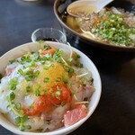 寿し政 - ミニぶっかけ丼肉うどんセット¥1,760