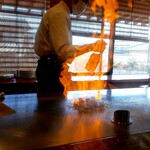 ステーキ屋 扇 - ファイヤー