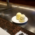 ステーキ屋 扇 - デザートのアイス♪̆̈雪だるま見たい⁷₍⁽՚ᵕ՝⁾₎₇