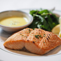 アトランティックサーモンの直火焼き