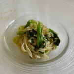 Ristorante Crocifisso - 白身魚と菜の花ソースのリングイネ