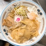 中華そば みたか - ワンタンメン油そば半熟卵付き（麺軽）