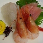 入谷鬼子母神門前のだや - お造り　鮪、鯛、甘海老