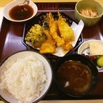 麻布 薔薇屋 - 天婦羅定食(竹)刺身つき♡