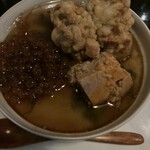 バー バリスタ - 痛風茶碗蒸し　あん肝　いくら　白子の唐揚げが乗ってる　梅肉ソースかけ