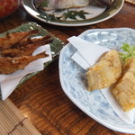魚山人 - ふぐの竜田揚げ（2人前）、鰆の天ぷら（2人前）