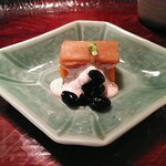 ななしの庵 - 人参餅、黒豆、かんぴょう漬け、クルミソース添え