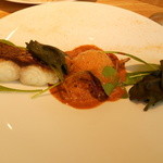 アニエルドール - 真鯛のポワレ　キヌアと桜海老　海老のビスク