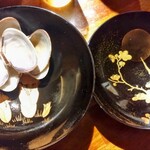 手打ち蕎麦 天ぷら 梅三 - 御椀は輪島塗りの銘品